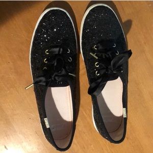 Kate Spade Glitter Keds in Black